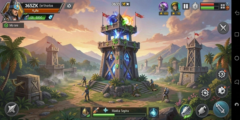Tangkapan layar dari gameplay Tower Defense yang menegangkan di 365ZK.