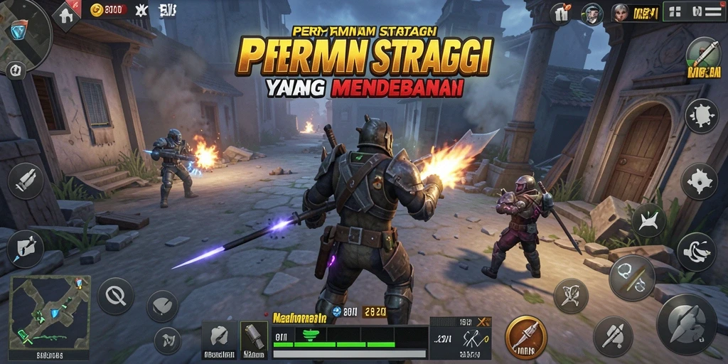 Tampilan screenshot gameplay 8II yang menampilkan latar belakang pertarungan strategi.