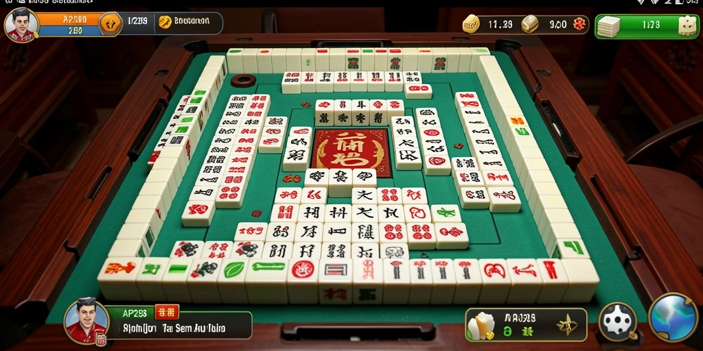 Tampilan gameplay menarik dari API288 yang menampilkan ubin Mahjong.
