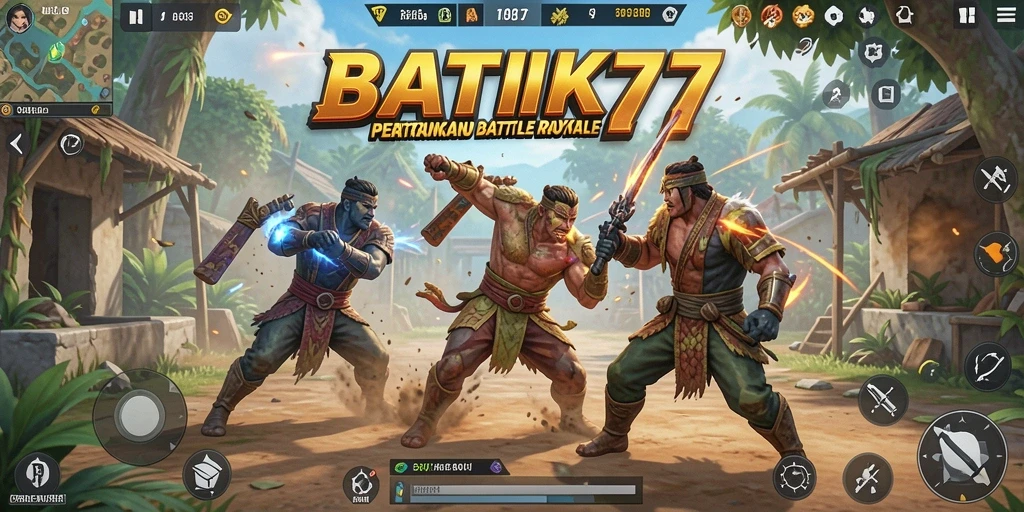 Tampilan gameplay <strong>BATIK77</strong> yang mendebarkan di arena Battle Royale.
