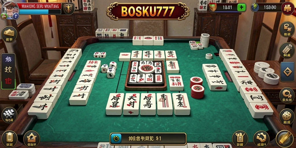 Tampilan screenshot game BOSKU777 menampilkan gameplay Mahjong yang menyenangkan.