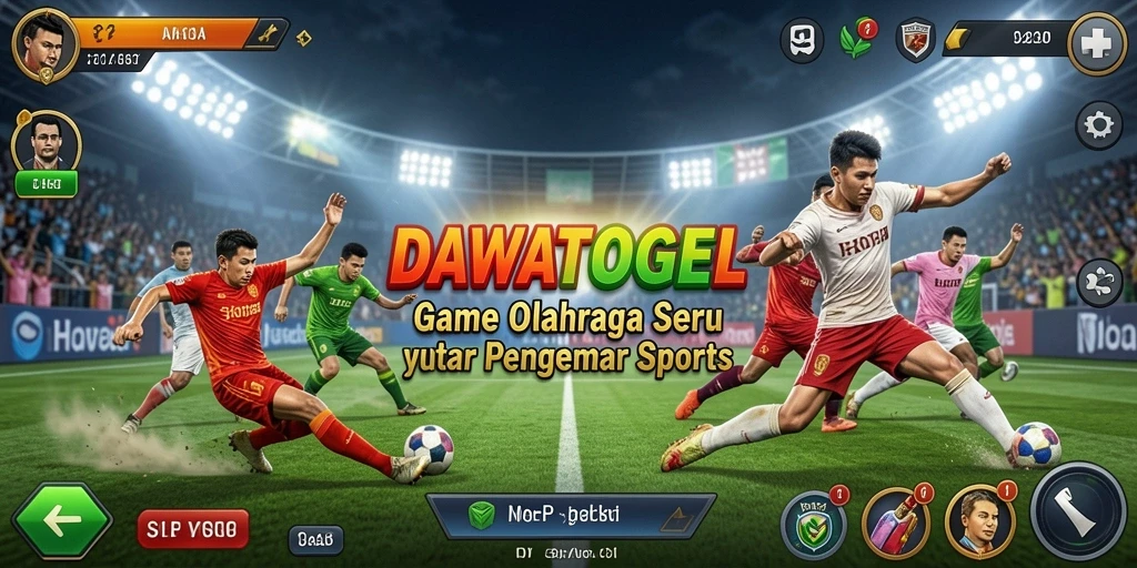 Gameplay DAWATOGEL menampilkan aksi olahraga seru dan kompetitif.