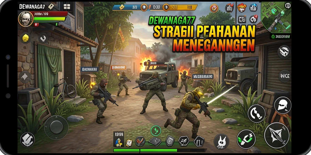 Screenshot gameplay DEWANAGA77 yang menampilkan menara dan musuh dalam aksi.