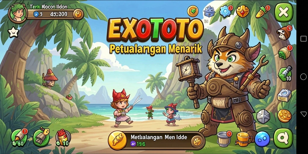 Tampilan gameplay EXOTOTO yang menarik dan memukau.