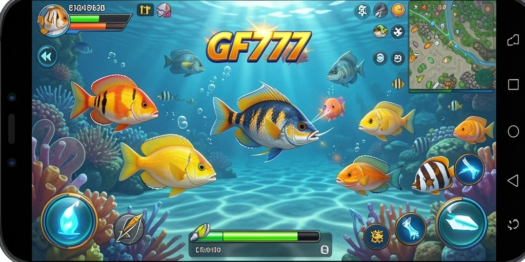 Gameplay seru Tembak Ikan GF777 yang penuh aksi.