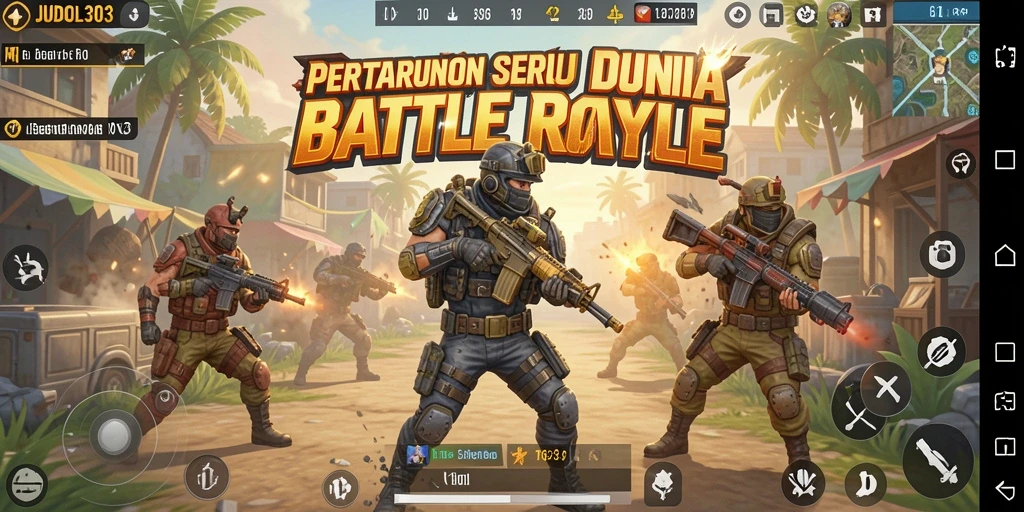 Tangkapan layar utama dari gameplay Battle Royale yang mendebarkan di JUDOL303.