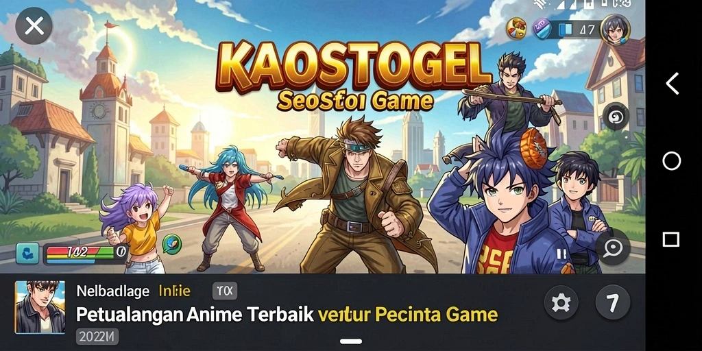 Tampilan gameplay KAOSTOGEL yang memukau dengan karakter anime.