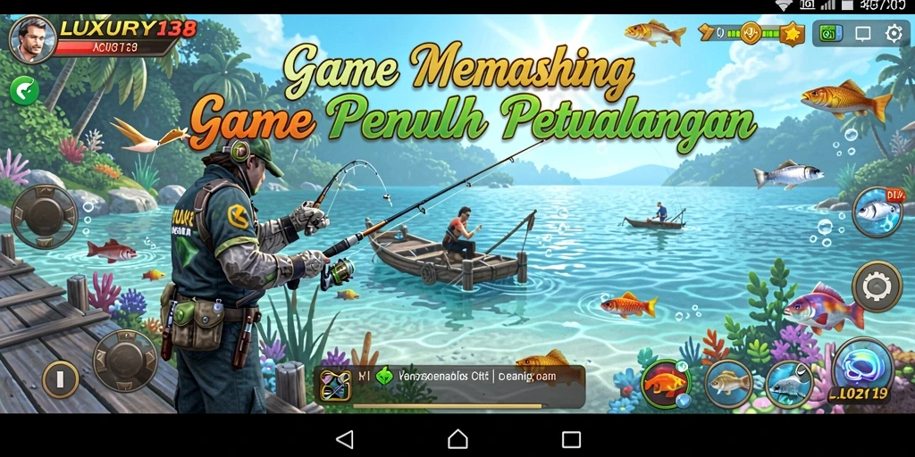 Tampilan gameplay LUXURY138 yang menampilkan aksi memancing yang seru.