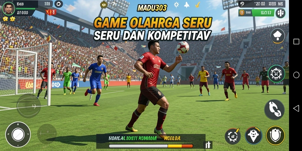 Screenshot utama MADU303 menampilkan aksi olahraga yang intens dan grafis luar biasa.