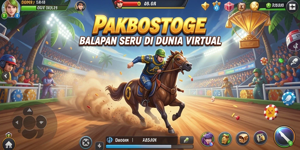 Screenshot menampilkan momen balapan mendebarkan di PAKBOSTOGEL.