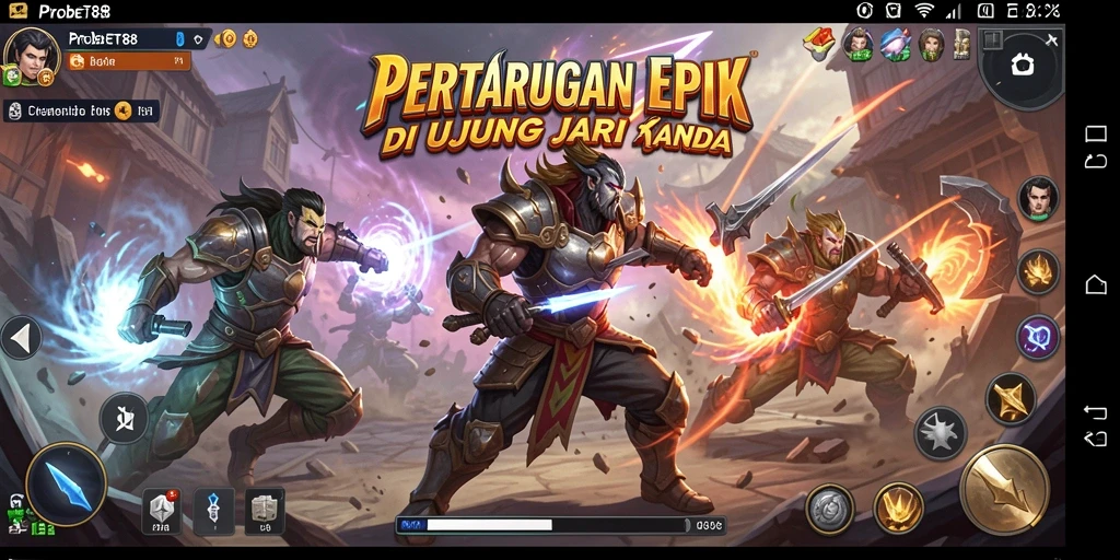 Screeenshot utama PROBET88 menunjukkan aksi pertarungan yang memukau.