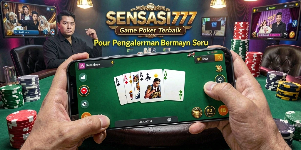 Screenshot SENSASI777 menampilkan gameplay Poker yang seru dan interaktif.