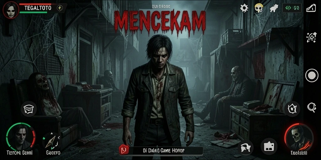 Gameplay menyeramkan TEGALTOTO dengan suasana yang mencekam.