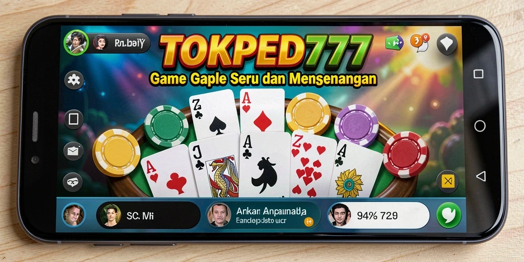 Screenshot gameplay <strong>TOKPED777</strong> menampilkan serunya bermain Gaple secara online.